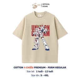 Áo thun cho bé trai ISEE VN in hình GUNDAM cotton 4 chiều Premium, form Regular vải dày dặn, thấm hút mồ hôi 7