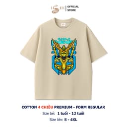 Áo thun cho bé trai ISEE VN in hình GUNDAM cotton 4 chiều Premium, form Regular vải dày dặn, thấm hút mồ hôi 8