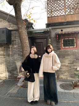 [Sẵn] Áo Khoác Len Lông Cừu Cổ Lông Siêu Ấm Khoác Ngoài Chống Nắng Đi Du Lịch Style Hàn Chali L10 10