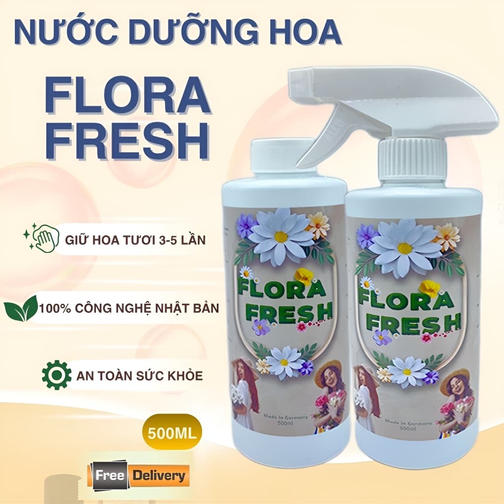 Nước Dưỡng Hoa Chuyên Dụng FLORA FRESH 500ml – Giúp Hoa Nở Đều, Tươi Lâu Gấp 3 Lần