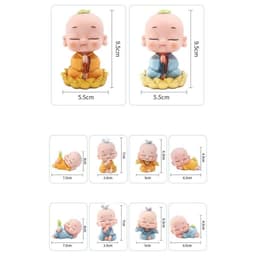 Tượng 5 chú tiểu vui vẻ an nhiên trang trí xe ô tô, tiểu cảnh, nhà cửa 9