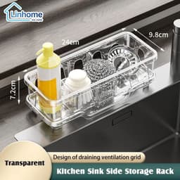 Khay đựng đồ rửa bát, kệ đựng đồ bồn rửa chén, giá đỡ nhựa bồn rửa bát tiện lợi, nhỏ gọn LINHOME 4