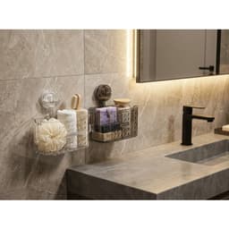Kệ Treo Đồ Nhà Tắm Hút Chân Không, Nhựa ABS Cao Cấp, Trong Suốt, Đa Năng Có Lỗ Thoát Nước Đa Năng - GD909-MocCK-KhayDD 2