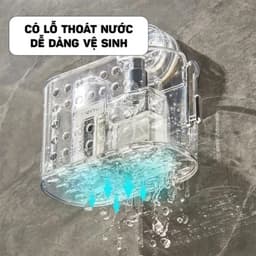 Kệ Treo Đồ Nhà Tắm Hút Chân Không, Nhựa ABS Cao Cấp, Trong Suốt, Đa Năng Có Lỗ Thoát Nước Đa Năng - GD909-MocCK-KhayDD 7