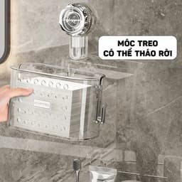 Kệ Treo Đồ Nhà Tắm Hút Chân Không, Nhựa ABS Cao Cấp, Trong Suốt, Đa Năng Có Lỗ Thoát Nước Đa Năng - GD909-MocCK-KhayDD 4