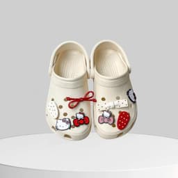 Dép sục nữ gắn charm cute màu kem ( không chữ )– êm nhẹ, thời trang – đi học, đi chơi 6