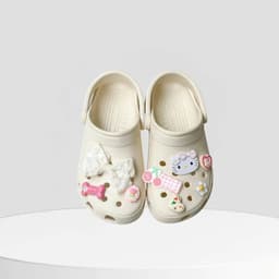 Dép sục nữ gắn charm cute màu kem ( không chữ )– êm nhẹ, thời trang – đi học, đi chơi 7
