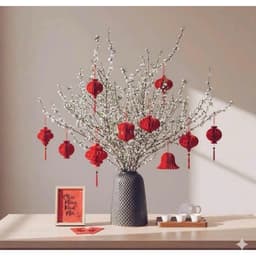 Sét 10 Lồng đèn treo trang trí tết noel bình hoa cây cảnh đỏ đô loại mới 3D hottrend tết 2026 mix đủ mẫu treo NHA TH 9