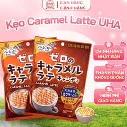 [DATE 2027] Kẹo UHA Không Đường Caramel Latte Mikakuto Nội Địa Nhật Bản 81g 1