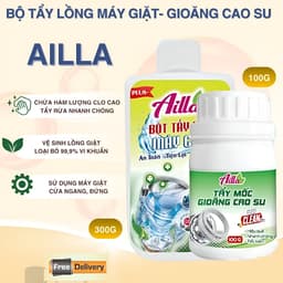 Bột Tẩy Lồng Máy Giặt Tẩy Gioăng Cao Su AILLA 300G – Sạch Cặn Bẩn, Khử Mùi, Diệt Khuẩn 1