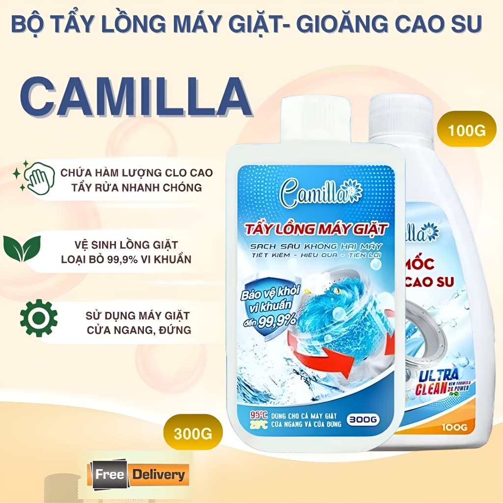 Bột Tẩy Lồng Máy Giặt ,Tẩy Gioăng Cao Su Camilla 300G – Sạch Cặn Bẩn, Khử Mùi, Diệt Khuẩn