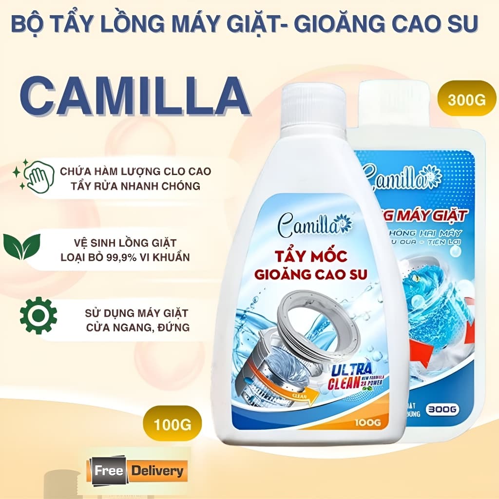 Bột Tẩy Gioăng Cao Su CAMILLA 100G Tẩy Lồng Máy Giặt  – Tẩy Mốc Đen, Khử Khuẩn, Sạch Như Mới