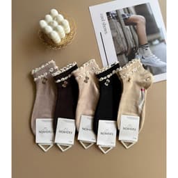 Combo 10 đôi tất nữ cổ ngắn nhiều mẫu xinh QM-STORE 4