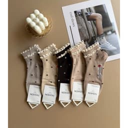 Combo 10 đôi tất nữ cổ ngắn nhiều mẫu xinh QM-STORE 5