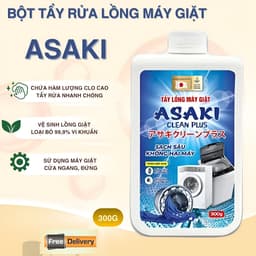 Bột Tẩy Lồng Máy Giặt  ASAKI Chính Hãng 300g – Sạch Cặn Bẩn, Khử Mùi, Diệt Khuẩn 1