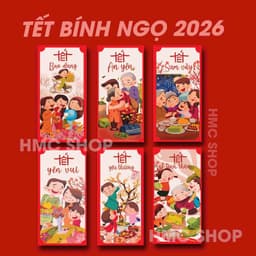 Lì xì tết 2026 [ Combo 50 ] 2026 Bính Ngọ giá sỉ đẹp độc lạ theo yêu cầu 4
