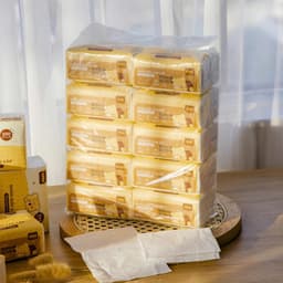 [ TOBE ] Gói giấy để bàn cao cấp dai dày 4 lớp , trắng tự nhiên không mùi 300 tờ 8