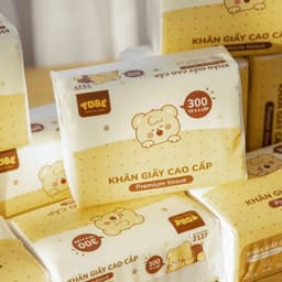 [ TOBE ] Gói giấy để bàn cao cấp dai dày 4 lớp , trắng tự nhiên không mùi 300 tờ 3