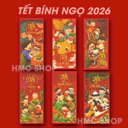 Lì xì tết 2026 [ Combo 50 ] 2026 Bính Ngọ giá sỉ đẹp độc lạ theo yêu cầu 6