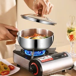 Nồi inox mini 14cm inox 304 Gorilla Chef phù hợp nấu 1 gói mì, luộc trứng, nấu cháo, Tay Cầm Chắc Chắn 4