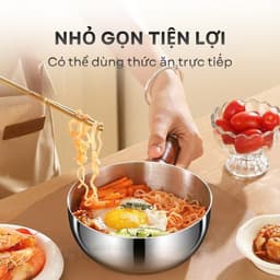 Nồi inox mini 14cm inox 304 Gorilla Chef phù hợp nấu 1 gói mì, luộc trứng, nấu cháo, Tay Cầm Chắc Chắn 7