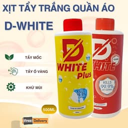 Xịt Tẩy Trắng Quần Áo D-White 500ml – Làm Sáng Quần Áo, Loại Bỏ Vết Ố Cứng Đầu 1