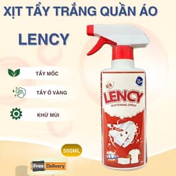 Xịt Tẩy Trắng Quần Áo LENCY 500ml – Làm Sáng Quần Áo, Loại Bỏ Vết Ố Cứng Đầu 1