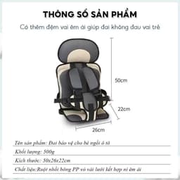 Ghế ô tô cho bé - Đai an toàn cho em bé, trẻ em trên xe hơi phù hợp mọi loại xe 9