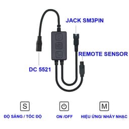 BLE008 ĐIỀU KHIỂN LED FULL MÀU NEOPIXEL ARGB WS2812 WS2811 WS2815 NHÁY THEO NHẠC HỖ TRỢ APP REMOTE 4