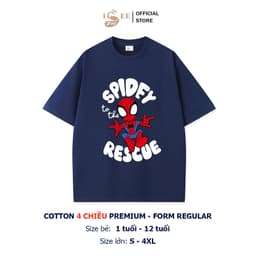Áo thun bé trai SPIDER MAN form rộng ISEE VN, áo phông bé trai chất cotton 4c premium thấm hút, chất vải dày dặn SPD02 3