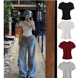[Peinn] [ SLIM TEE] Áo thun Baby Tee Siêu Ôm body, thun tăm lạnh chất co dãn 12 Tháng Sáu MA 208 2