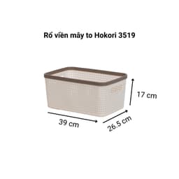 Rổ Nhựa Đan Viền Mây Việt Nhật Hokori 3517, Giỏ Đựng Đồ Đa Dụng Tiết Kiệm Diện Tích - DOMUS 5