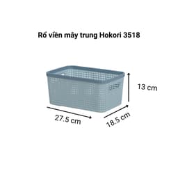 Rổ Nhựa Đan Viền Mây Việt Nhật Hokori 3517, Giỏ Đựng Đồ Đa Dụng Tiết Kiệm Diện Tích - DOMUS 4