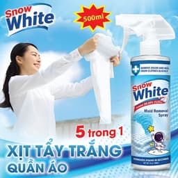 Xịt Tẩy Trắng Quần Áo Snow White Chính Hãng 500ml – Làm Sáng Quần Áo, Loại Bỏ Vết Ố Cứng Đầu 9