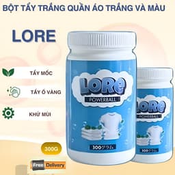 Bột Tẩy Trắng Quần Áo LORE 300G Chính Hãng – Tẩy Ố Vàng, Làm Sáng Quần Áo Nhanh 1