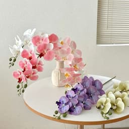 Hoa Lan Hồ Điệp chất liệu cao su hoa giả cao cấp, cành 9 bông dài 98cm trang trí sự kiện decor store chụp ảnh quay video 2