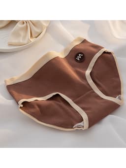 Sét 10 Quần Lót Nữ Cotton Gân Tăm Hoạ Tiết Gấu Tông Màu Nâu dễ Thương 5A 3