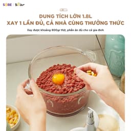 Máy Xay Thịt Bear CH-5H03E33, Công Suất 300w - Dung Tích 1.8Lit, Xay Thịt, Cá, Hạt Khô Đa Năng, Hàng Chính Hãng 6