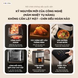 Nồi Chiên Không Dầu Bear AF-5H20J75, 6Lit - 2100w, 8 Chế Độ Nấu - Điều Khiển Cảm Ứng, Hàng Chính Hãng 7