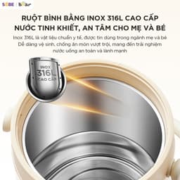 Bình Thủy Điện Bear EWB-5H30C60, 3Lit - 1350w Đun Sôi Khử Clo Siêu Nhanh Giữ Nhiệt Tốt, Hàng Chính Hãng 4
