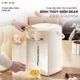 Bình Thủy Điện Bear EWB-5H50M54, 5Lit - 1250w, 11 Mức Nhiệt Đun Sôi Nhanh Giữ Nhiệt Có Đèn Báo, Bảo hành 18 Tháng 2