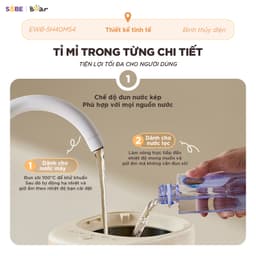 Bình Thủy Điện Bear EWB-5H50M54, 5Lit - 1250w, 11 Mức Nhiệt Đun Sôi Nhanh Giữ Nhiệt Có Đèn Báo, Bảo hành 18 Tháng 6