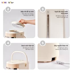 Bình Thủy Điện Bear EWB-5H50M54, 5Lit - 1250w, 11 Mức Nhiệt Đun Sôi Nhanh Giữ Nhiệt Có Đèn Báo, Bảo hành 18 Tháng 7