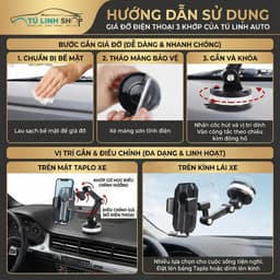 Giá đỡ điện thoại 3 khớp gắn taplo, kính ô tô hoặc bàn làm việc, chống rung, siêu chắc 4