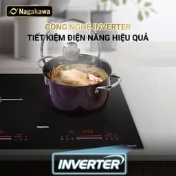 Bếp đôi điện từ Inverter Nagakawa NAG1215M | Nhập khẩu từ Malaysia | Mặt kính Đức | BH tại nhà 5 năm 8