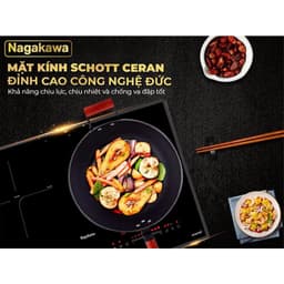 Bếp đôi điện từ Nagakawa NK2C08MS | Nhập khẩu từ Malaysia | Mặt kính ĐỨC | BH tại nhà 5 năm 5