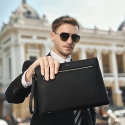 Túi Clutch Nam LECOS LCH1 Vải Oxford Phom Cứng Cáp May Tay Tỉ Mỉ 3