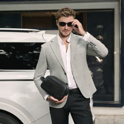 Túi Clutch Nam LECOS LC17 Da Bò Thật Phom Cứng Cáp May Tay Tỉ Mỉ 3