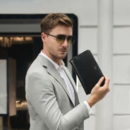 Ví Cầm Tay Nam LECOS LC3 Ví Clutch Kẹp Nách Nam Da Cao Cấp Chống Xước Chống Thấm Nước Nhẹ 2