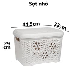 Giỏ Nhựa Nắp Hoa Việt Nhật 5158/59, Giỏ Đựng Quần Áo Và Đồ Chơi Gọn Gàng - DOMUS 3